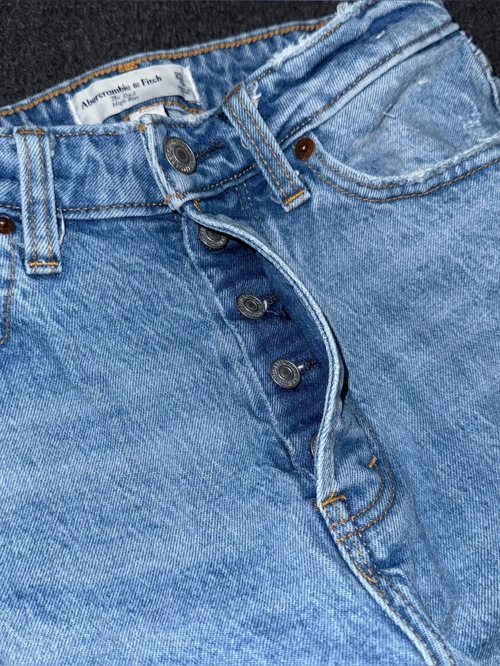 Abercrombie & Fitch Jeans The Dad High Rise Curve Love Distressed Women’s 25 / 0 - Picture 6 of 8